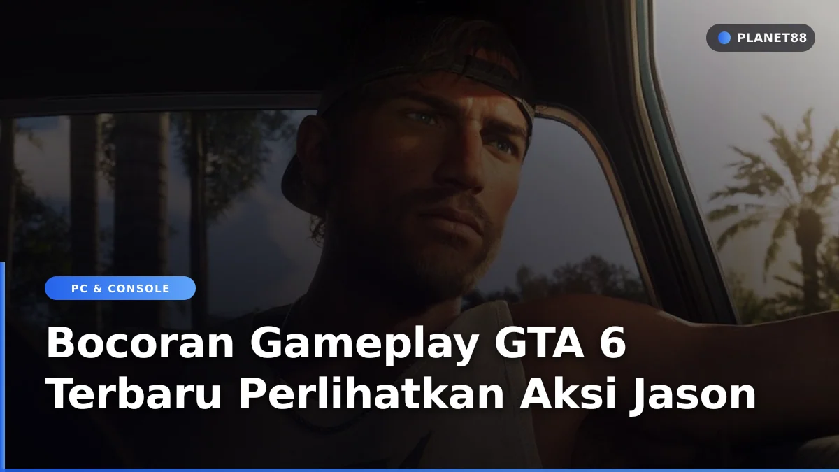 Karakter game aksi sedang mengendarai mobil di jalanan kota dalam simulasi kejar-kejaran