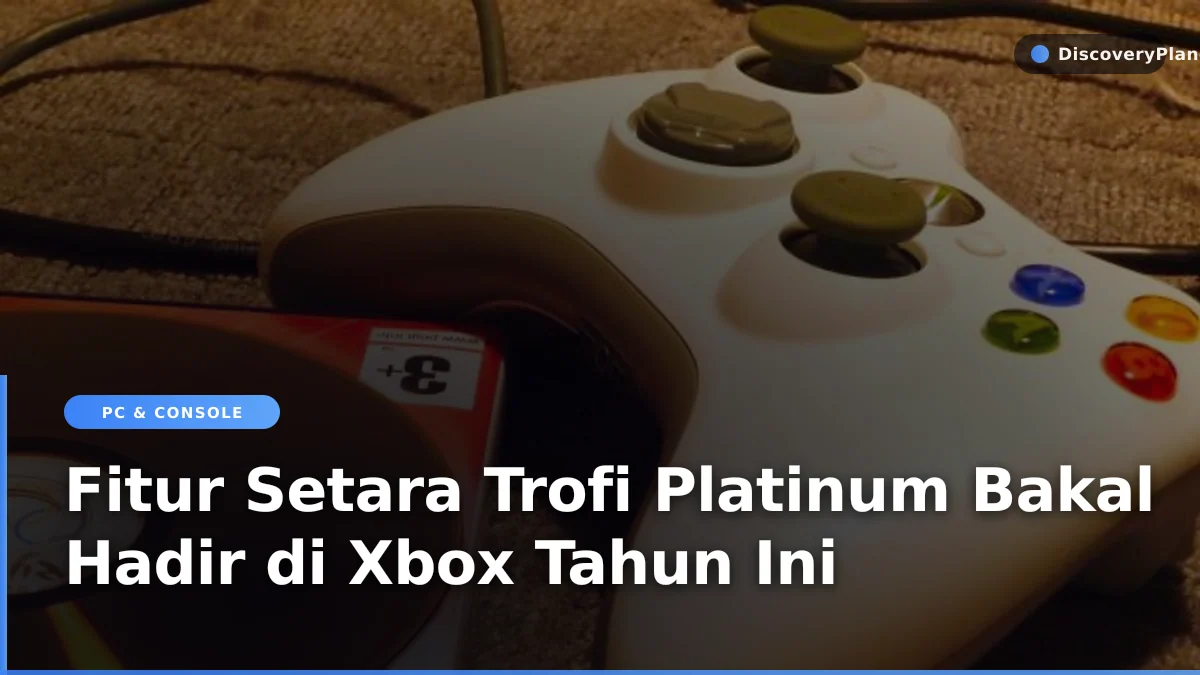 Pengontrol Xbox dengan notifikasi pencapaian di layar