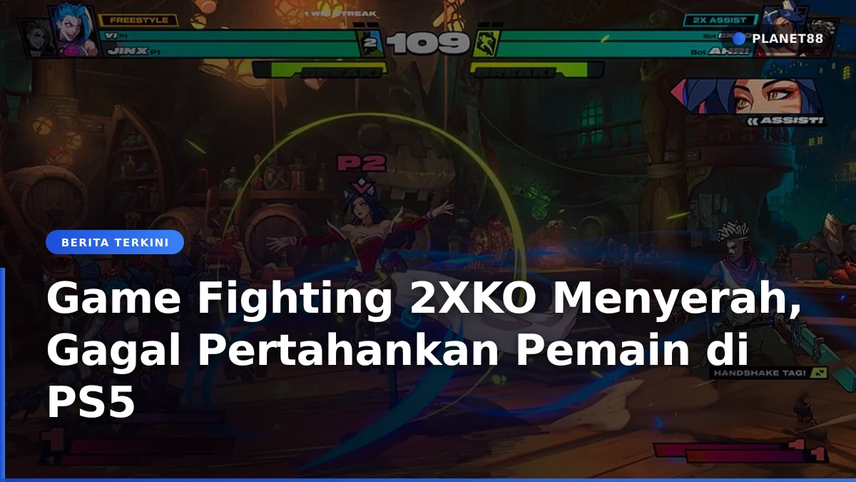 Suasana kompetisi game fighting dengan layar besar di panggung esports
