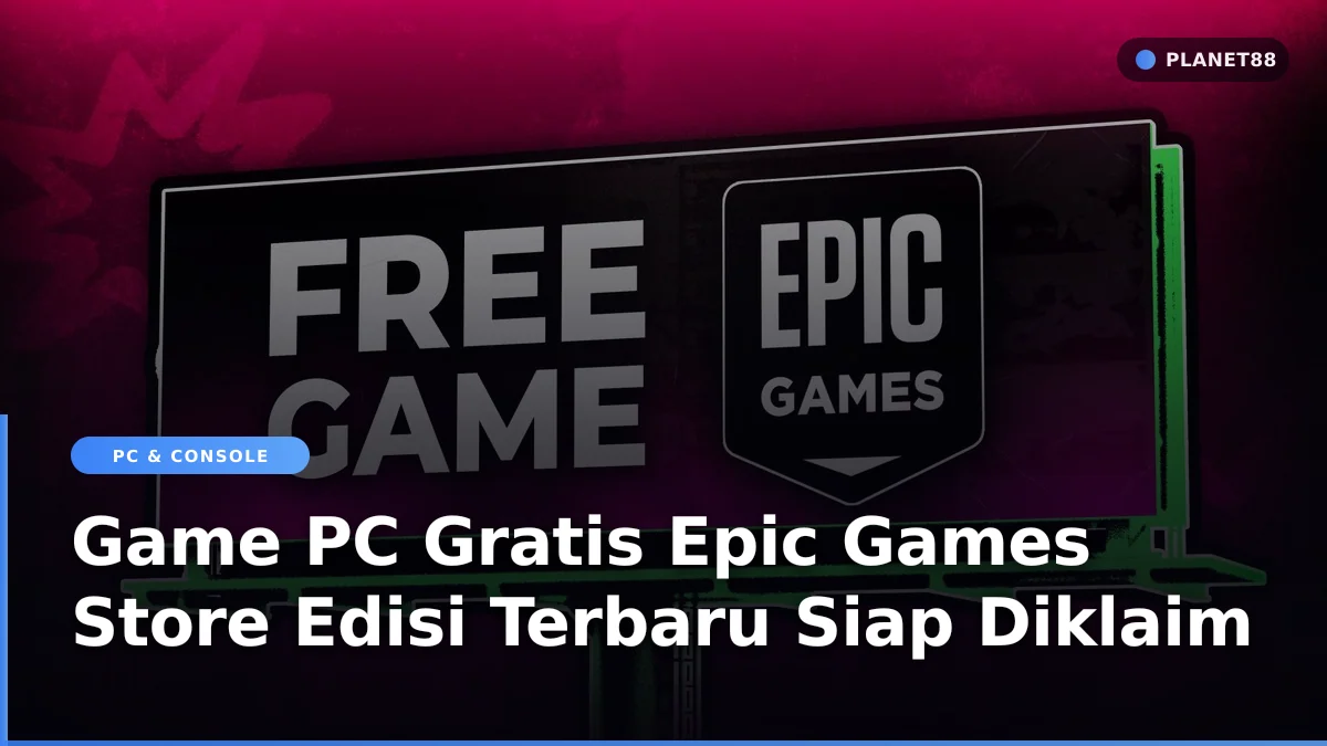Tampilan komputer gaming untuk memainkan game PC gratis Epic Games Store