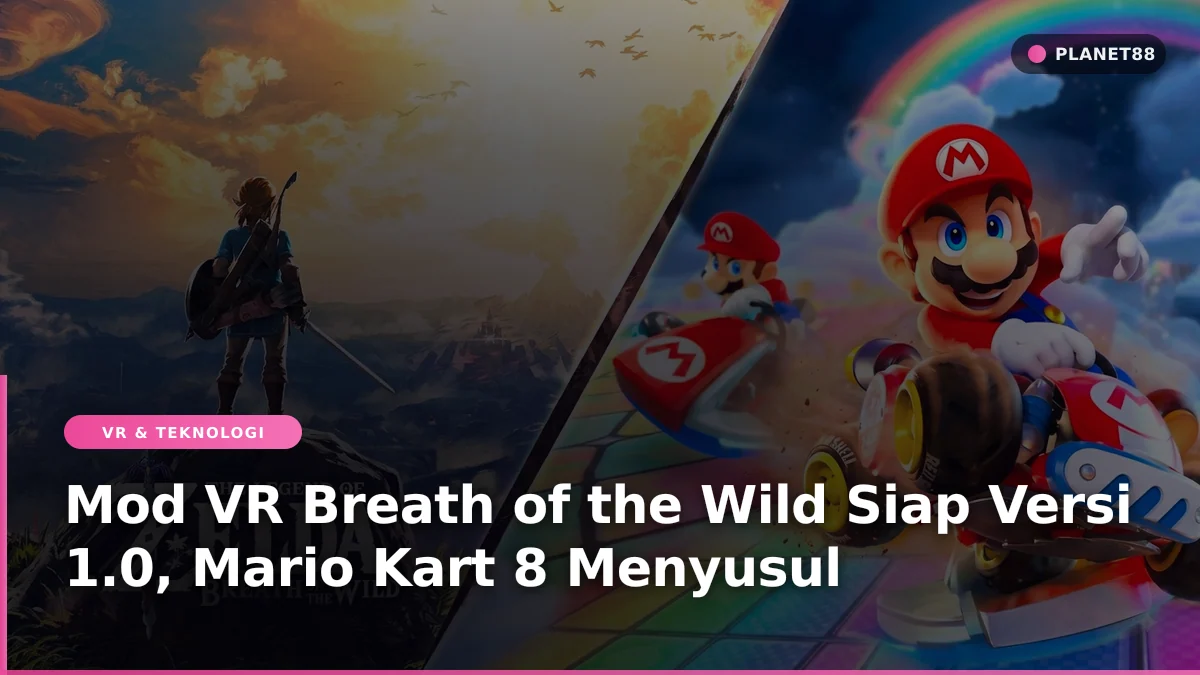 Pemain menggunakan PC VR headset menikmati mod VR Breath of the Wild