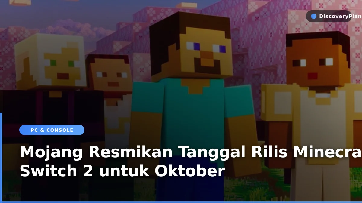 Ilustrasi konsol Nintendo memainkan game sandbox Minecraft