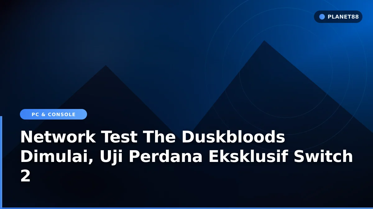 Ilustrasi suasana permainan aksi fantasi gelap untuk uji coba jaringan game konsol