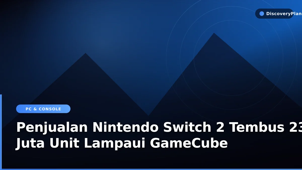 Konsol permainan Nintendo Switch dengan pengontrol di kedua sisinya