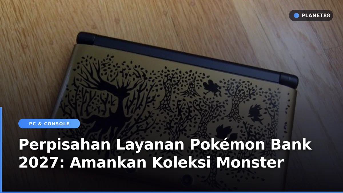 Konsol genggam Nintendo 3DS yang menampilkan game Pokémon