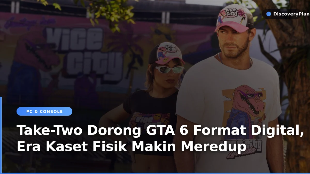 Ilustrasi pengunduhan game digital pada konsol game modern