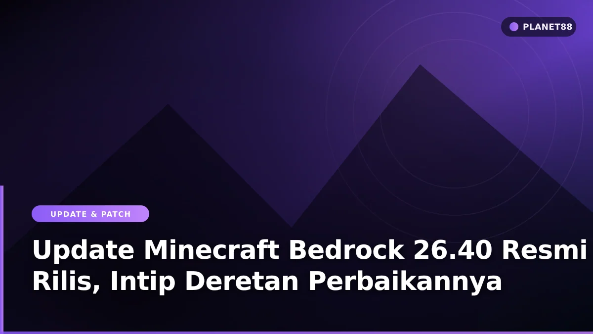 Tampilan dunia balok dalam game Minecraft Bedrock Edition
