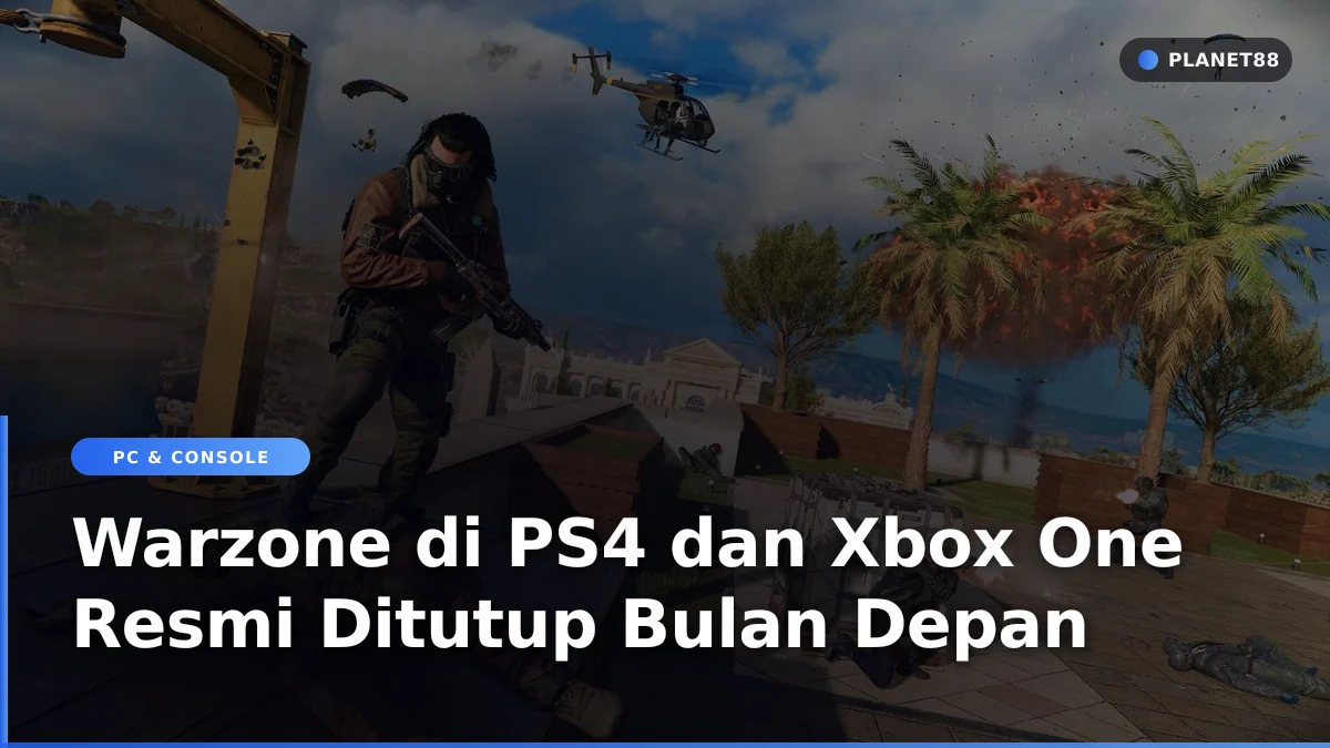 Pengontrol game konsol dengan tampilan permainan Call of Duty Warzone